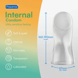 Pasante Internal Dámský kondom bez latexu 3 ks