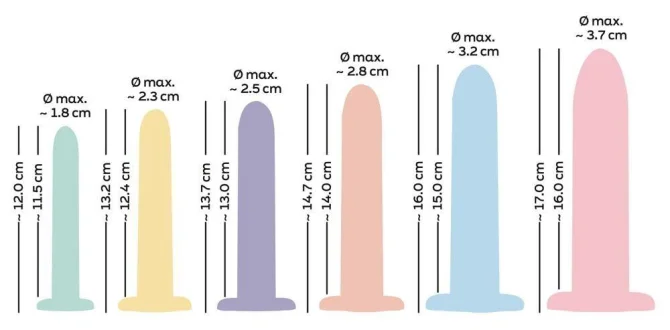 Six in a Row Set dilatátorů pro trénování svalů při vaginismu 6 ks