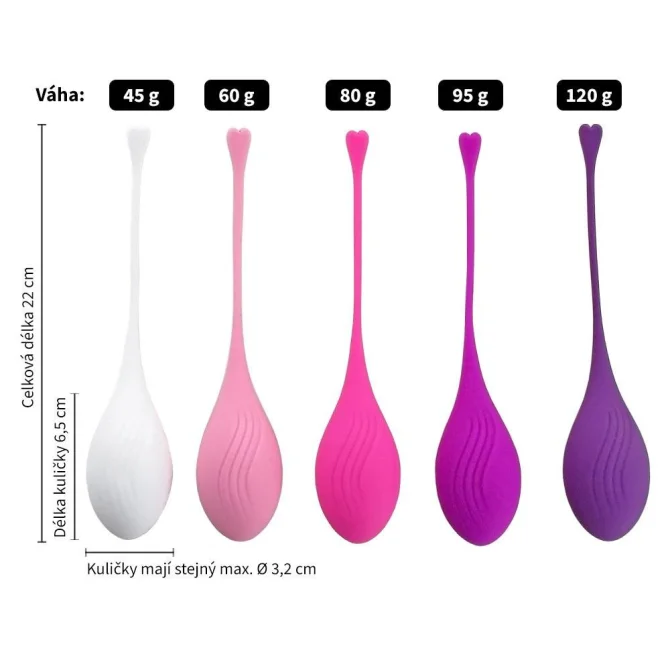 Set of 5 Kegel Balls sada na posilování pánevního dna